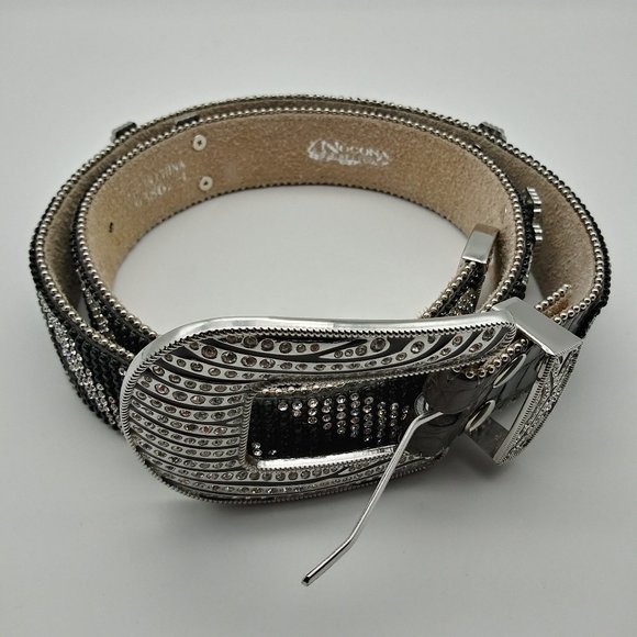 Nocona Zebra Cross and Crystal Belt L